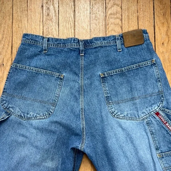 Y2K Vintage‎ Polo Jeans Co Baggy Wide Leg Carpenter Crop Men's Size 37x26.5 READ